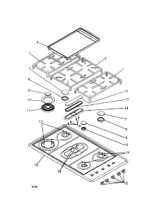 Hob Top parts for  Gas Cooktop GC36WAC-88253 from AppliancePartsPros.com