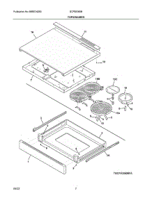 Top / Drawer parts for Frigidaire Gas Range GCFE3060BDA from AppliancePartsPros.com