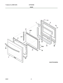 Door parts for Frigidaire Gas Range GCFE3060BFA from AppliancePartsPros.com