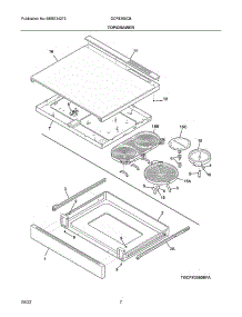 Top / Drawer parts for Frigidaire Gas Range GCFE306CBDA from AppliancePartsPros.com