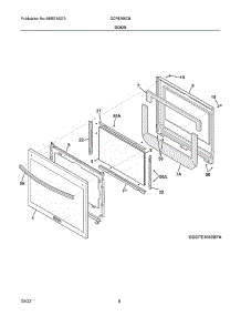 Door parts for Frigidaire Gas Range GCFE306CBDA from AppliancePartsPros.com