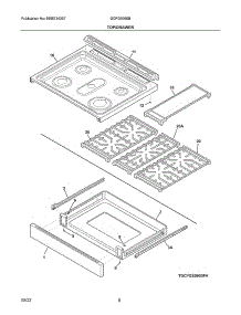 Top / Drawer parts for Frigidaire Gas Range GCFG3060BDA from AppliancePartsPros.com