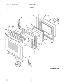 Door parts for Frigidaire Electric Range GCRE302CAFF from AppliancePartsPros.com
