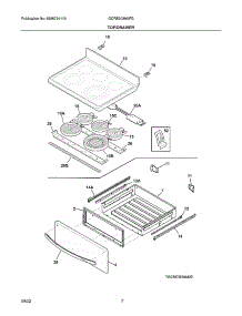 Top / Drawer parts for Frigidaire Electric Range GCRE3038AFG from AppliancePartsPros.com