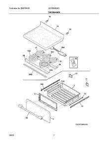 Top / Drawer parts for Frigidaire Gas Range GCRE3060AFK from AppliancePartsPros.com