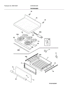 Top / Drawer parts for Frigidaire Electric Range GCRE306CADE from AppliancePartsPros.com