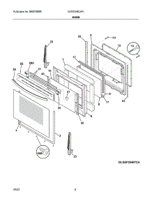 Door parts for Frigidaire Gas Range GCRE306CAFK from AppliancePartsPros.com