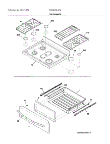 Top / Drawer parts for Frigidaire Gas Range GCRG302LAFA from AppliancePartsPros.com