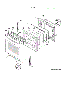 Door parts for Frigidaire Gas Range GCRG302LAFC from AppliancePartsPros.com