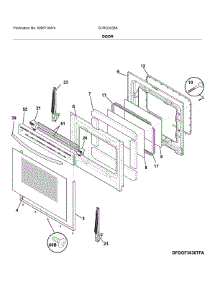 Door parts for Frigidaire Gas Range GCRG3038ADA from AppliancePartsPros.com