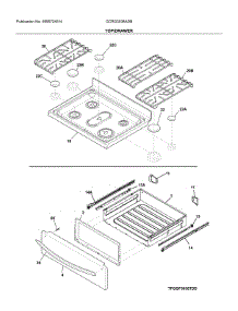 Top / Drawer parts for Frigidaire Gas Range GCRG3038ADB from AppliancePartsPros.com