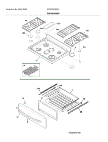 Top / Drawer parts for Frigidaire Gas Range GCRG3048AFA from AppliancePartsPros.com