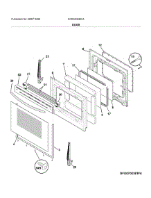 Door parts for Frigidaire Gas Range GCRG3048AFA from AppliancePartsPros.com