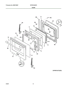 Door parts for Frigidaire Gas Range GCRI3058ADG from AppliancePartsPros.com