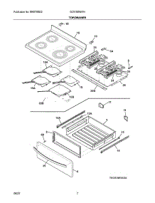 Top / Drawer parts for Frigidaire Gas Range GCRI3058AFH from AppliancePartsPros.com
