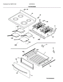 Top / Drawer parts for Frigidaire Electric Range GCRI305CAFA from AppliancePartsPros.com