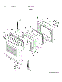Door parts for Frigidaire Electric Range GCRI305CAFB from AppliancePartsPros.com
