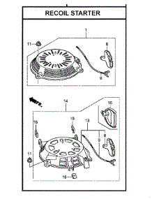 Recoil Starter parts for Honda Lawn & Garden Engine GCV160-LA0S3-ED from AppliancePartsPros.com