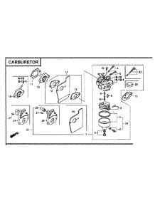 Carburetor parts for Honda Lawn & Garden Engine GCV160-LAOS3A from AppliancePartsPros.com