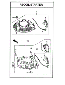 Recoil Starter parts for Honda Lawn & Garden Engine GCV160-LAOS3A from AppliancePartsPros.com