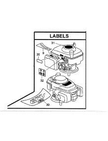 Labels parts for Honda Lawn & Garden Engine GCV160-LAOS3A from AppliancePartsPros.com