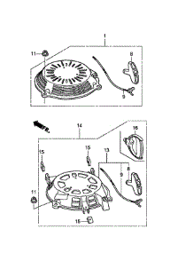 Recoil Starter parts for Honda Lawn & Garden Engine GCV160-LAOS3B from AppliancePartsPros.com
