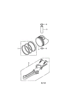 Piston / Connecting Rod parts for Honda Lawn & Garden Engine GCV190-LABHH from AppliancePartsPros.com