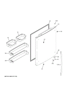 Fresh Food Door parts for Ge Bottom-Mount Refrigerator GDE21EGKVRBB from AppliancePartsPros.com
