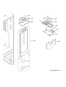 Fresh Food Section parts for Ge Bottom-Mount Refrigerator GDE21EYKHRFS from AppliancePartsPros.com