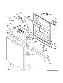 Escutcheon & Door Assembly parts for Ge Dishwasher GDF511PGM5BB from AppliancePartsPros.com
