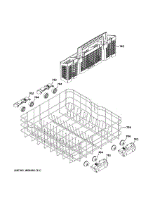 Lower Rack Assembly parts for Ge Dishwasher GDF530PGM3WW from AppliancePartsPros.com