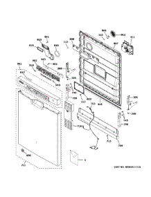Escutcheon & Door Assembly parts for Ge Dishwasher GDF630PGM4WW from AppliancePartsPros.com