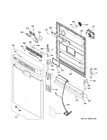 Escutcheon & Door Assembly parts for Ge Dishwasher GDF630PMM3ES from AppliancePartsPros.com