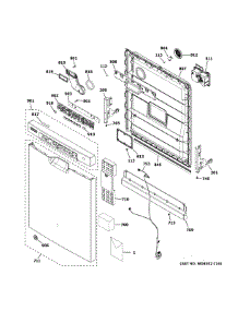 Escutcheon & Door Assembly parts for Ge Dishwasher GDF630PSM6SS from AppliancePartsPros.com
