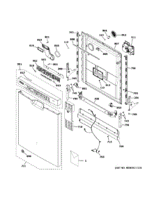 Escutcheon & Door Assembly parts for Ge Dishwasher GDF640HMM4ES from AppliancePartsPros.com