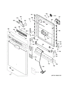 Escutcheon & Door Assembly parts for Ge Dishwasher GDF640HSM2SS from AppliancePartsPros.com