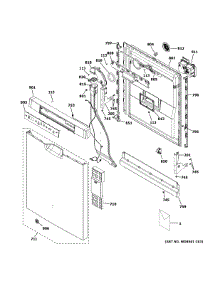 Escutcheon & Door Assembly parts for Ge Dishwasher GDF645SSN4SS from AppliancePartsPros.com