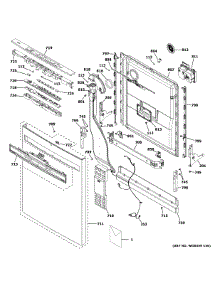 Escutcheon & Door Assembly parts for Ge Dishwasher GDP615HFM4DS from AppliancePartsPros.com