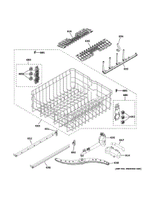 Upper Rack Assembly parts for Ge Dishwasher GDP615HFM4DS from AppliancePartsPros.com