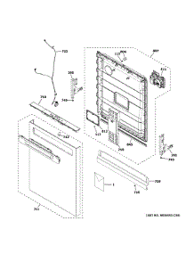 Escutcheon & Door Assembly parts for Ge Dishwasher GDP630PGR0WW from AppliancePartsPros.com