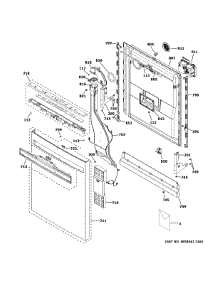 Escutcheon & Door Assembly parts for Ge Dishwasher GDP645SYN3FS from AppliancePartsPros.com