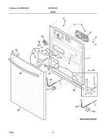 Door parts for Frigidaire Dishwasher GDPH4515AD0A from AppliancePartsPros.com