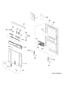 Escutcheon & Door Assembly parts for Ge Dishwasher GDT226SIL0II from AppliancePartsPros.com