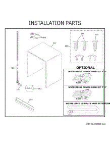 Installation Parts parts for Ge Dishwasher GDT530PGP6WW from AppliancePartsPros.com
