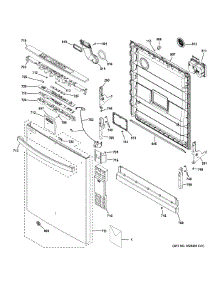 Escutcheon & Door Assembly parts for Ge Dishwasher GDT530PSP0SS from AppliancePartsPros.com