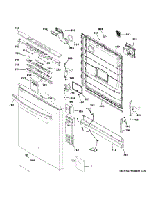 Escutcheon & Door Assembly parts for Ge Dishwasher GDT535PSM5SS from AppliancePartsPros.com