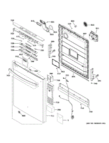 Escutcheon & Door Assembly parts for Ge Dishwasher GDT535PSMBSS from AppliancePartsPros.com