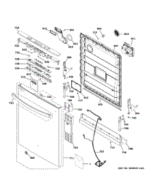 Escutcheon & Door Assembly parts for Ge Dishwasher GDT540PSM0SS from AppliancePartsPros.com