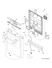 Escutcheon & Door Assembly parts for Ge Dishwasher GDT550PGR3BB from AppliancePartsPros.com
