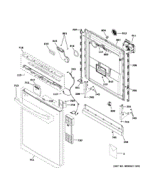 Escutcheon & Door Assembly parts for Ge Dishwasher GDT565SSN2SS from AppliancePartsPros.com